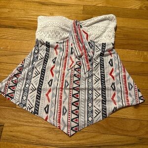 Tribal Print Crochet Trim Camisole